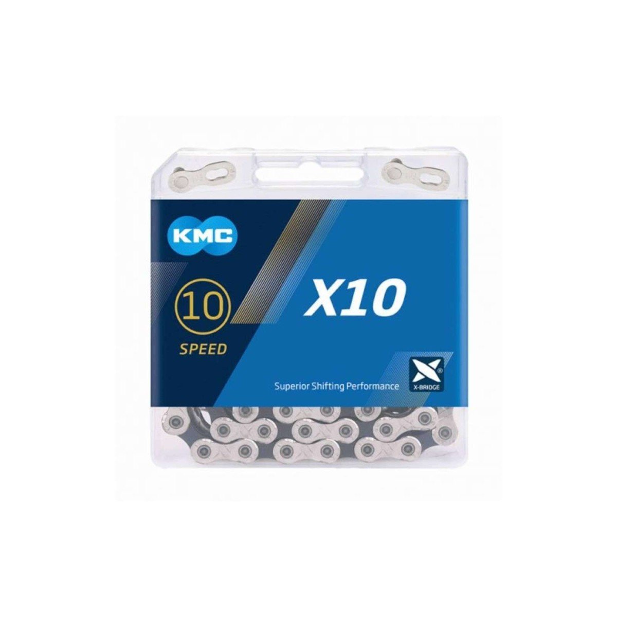 KMC ketting 1/2-11/128 122 X10 zilver/zwart