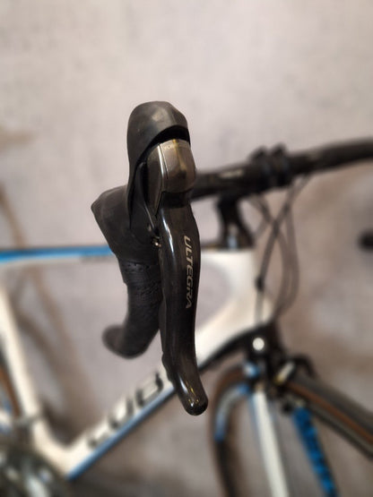 Cube Agree Race Carbon Heren Wit/Zwart/Blauw 58cm