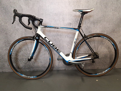 Cube Agree Race Carbon Heren Wit/Zwart/Blauw 58cm