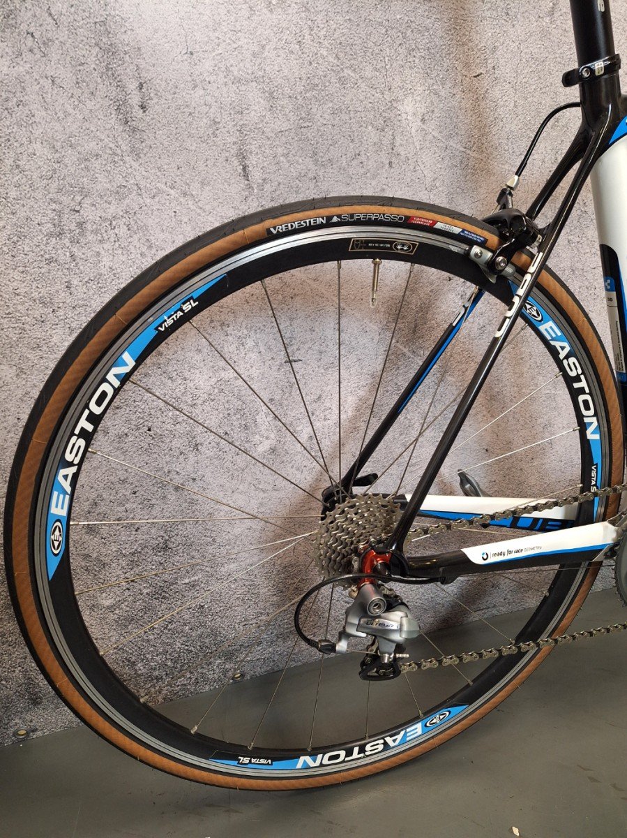 Cube Agree Race Carbon Heren Wit/Zwart/Blauw 58cm
