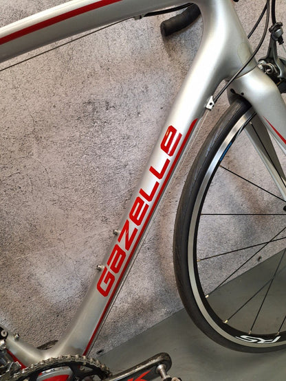 Gazelle Race - Carbon Heren Wit-Zilver-Rood